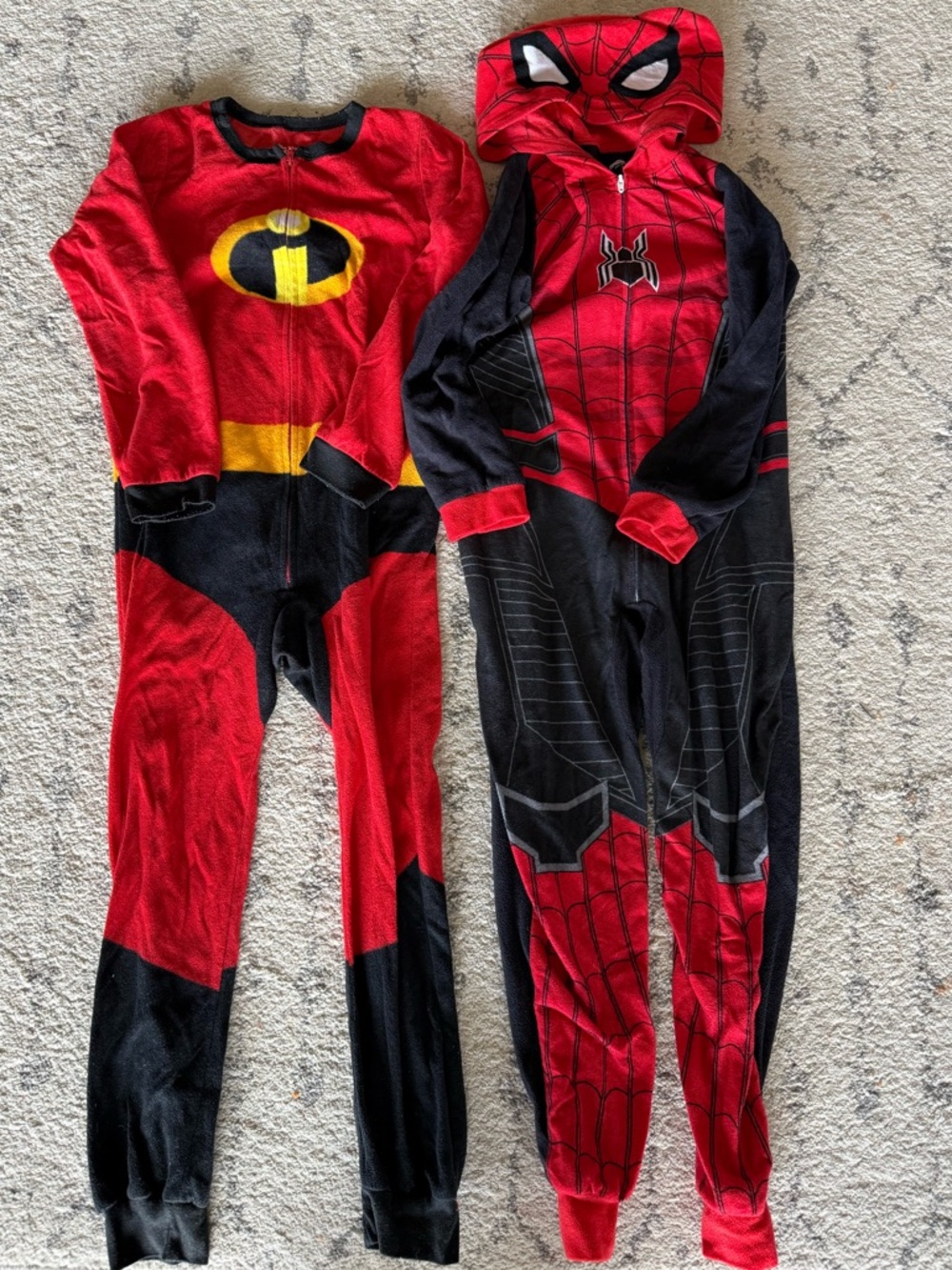 Kids Fleece Character Onesie Pajamas Incredibles & Spider-Man